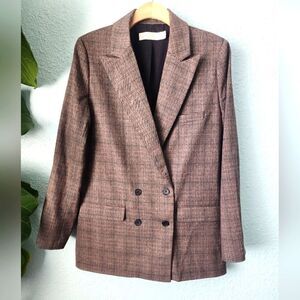 Happy Nature the fall double breasted blazer jacket oversized